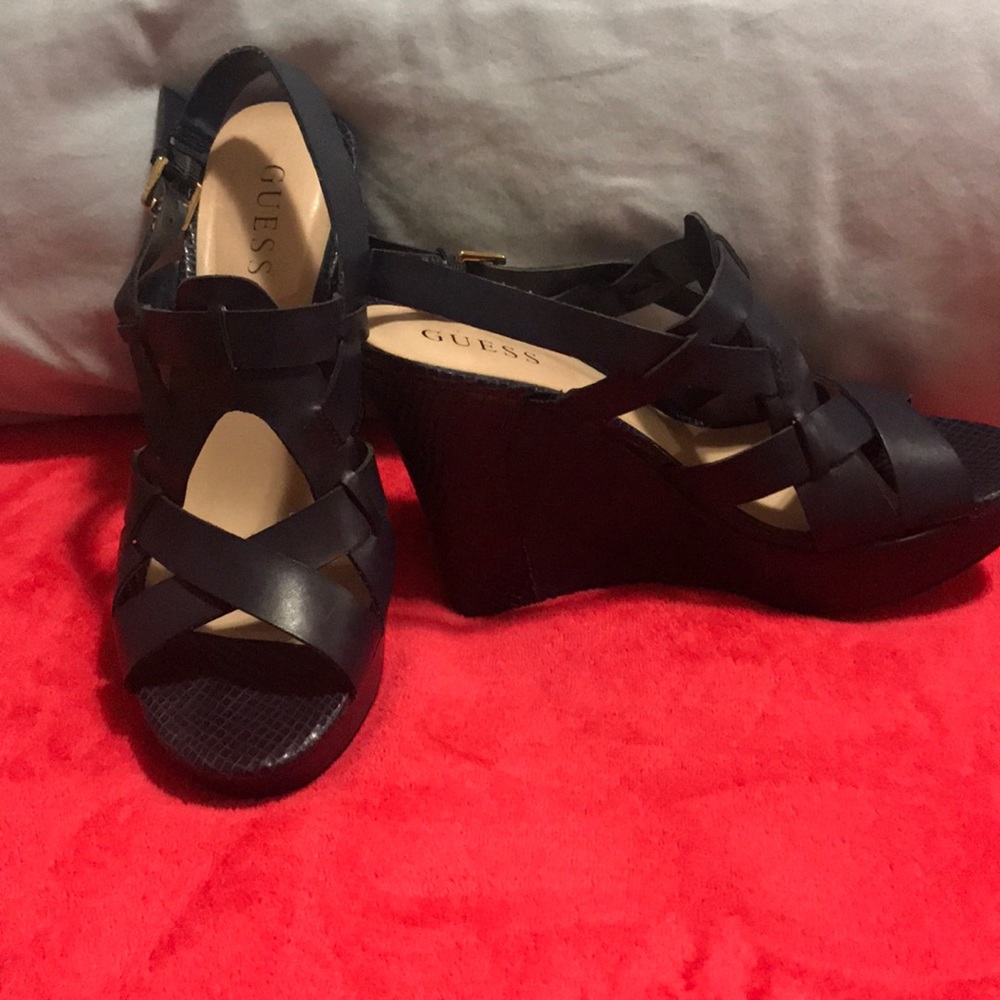 Navy Blue Guess Wedges